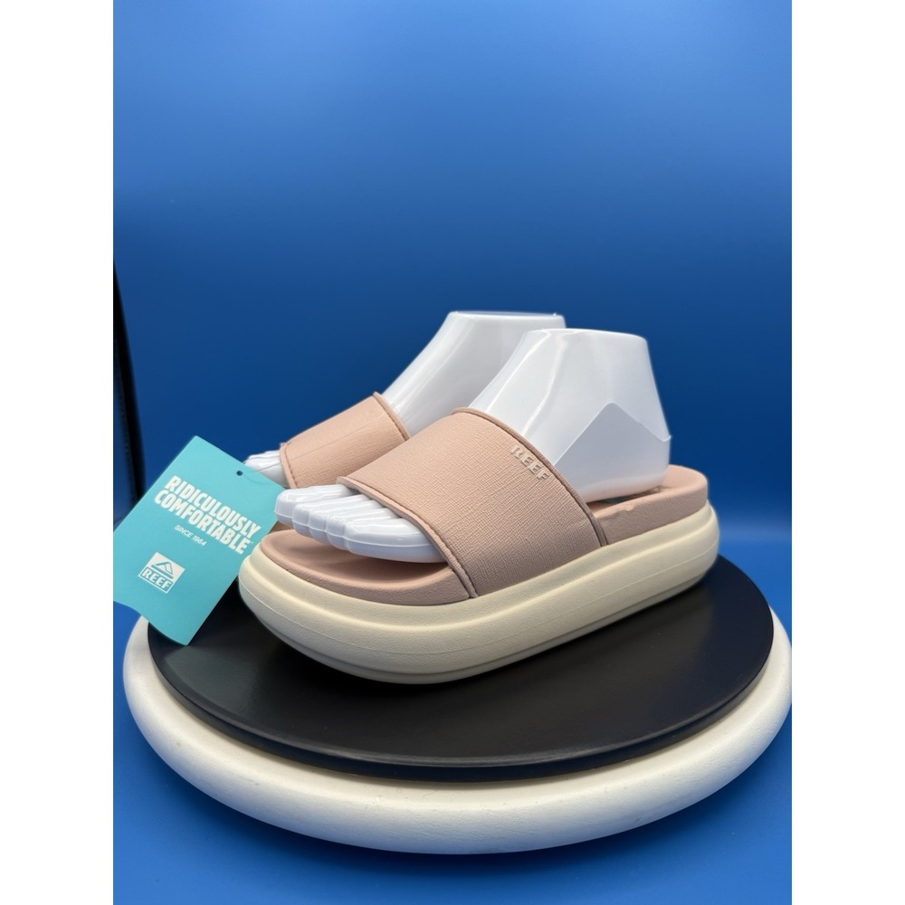 REEF Cushion Bondi Bay Womens 9 Cameo Rose Pink Platform Slip On Slide Sandals